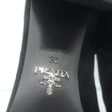 Prada Triangle Logo Ankle Boots Black Suede Size 36 NEW