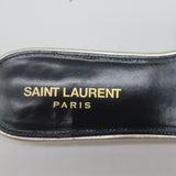 Saint Laurent Tribute Nu Pieds Flat Sandals Pale Gold Metallic Leather Size 40