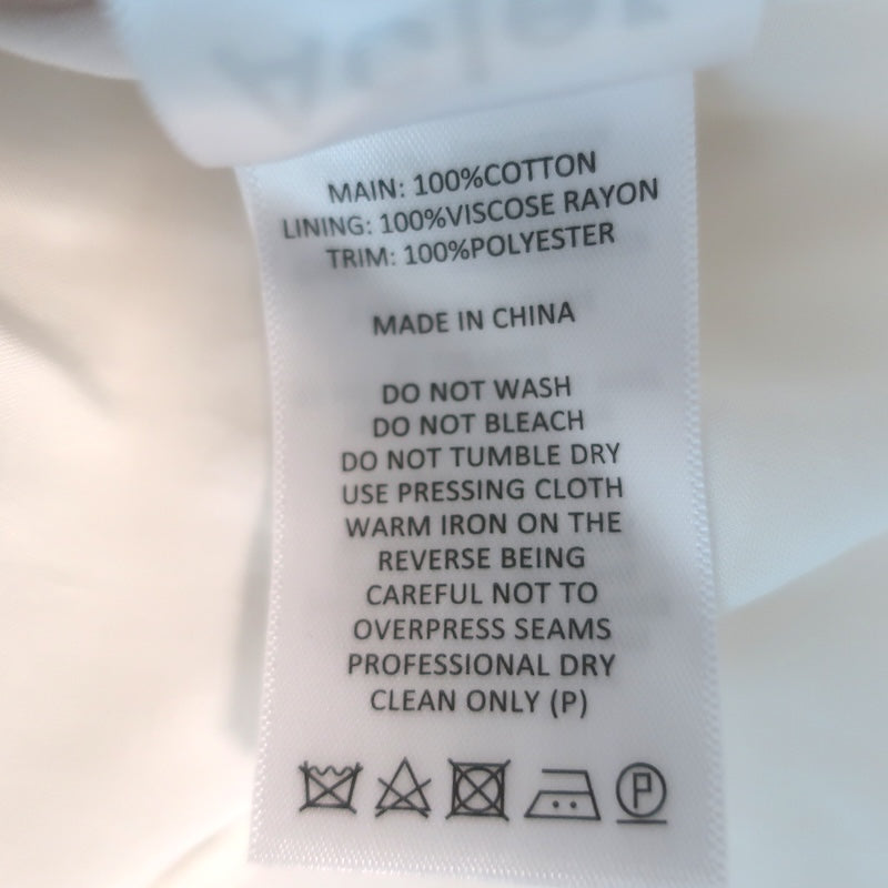 Acler Blouson-Sleeve Embroidered Maxi Dress White Cotton Size US 4 NEW