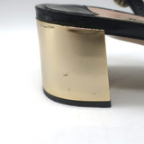 Miu Miu Metal-Heel Bicolor Slingback Pumps Black Patent & Gold Leather Size 39