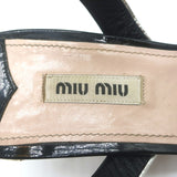 Miu Miu Metal-Heel Bicolor Slingback Pumps Black Patent & Gold Leather Size 39