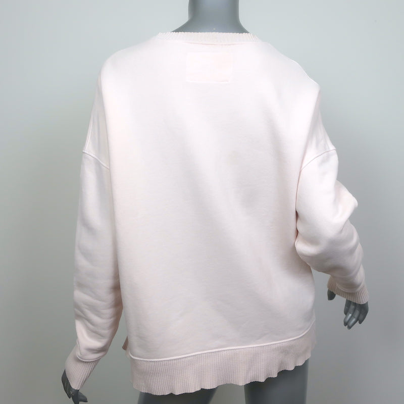 Frank &amp; Eileen Tee Lab Ribbed Knit Pullover Sweatshirt Light Pink Size Medium