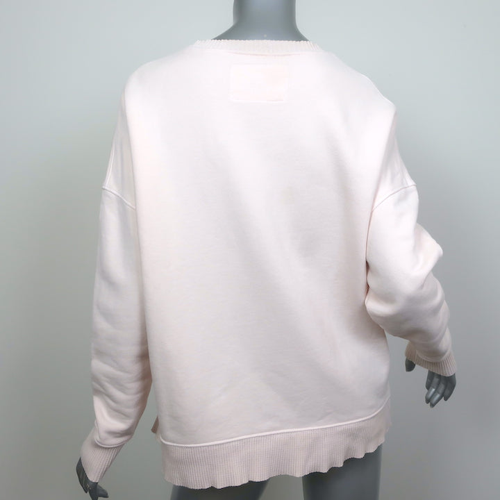 Frank &amp; Eileen Tee Lab Ribbed Knit Pullover Sweatshirt Light Pink Size Medium
