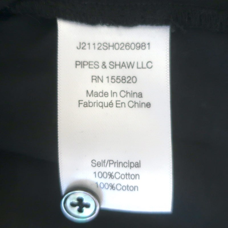 Veronica Beard Porta Ruched-Sleeve Button Down Shirt Black Cotton Size Large NEW