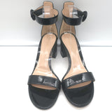 Gianvito Rossi Versilia Ankle Strap Sandals Black Patent Leather Size 40.5 NEW