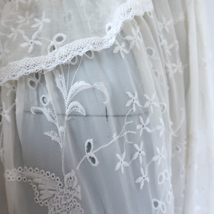 Zimmermann Embroidered Midi Dress Lovelorn Cream Ruffled Silk Size 3