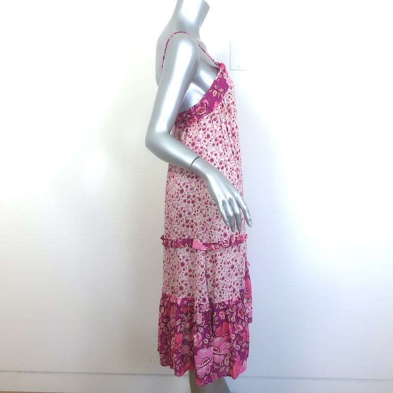 Spell &amp; The Gypsy Collective Winona Midi Dress Berry Floral Size Extra Small