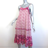 Spell & The Gypsy Collective Winona Midi Dress Berry Floral Size Extra Small