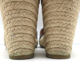 Valentino Rockstud Double Espadrille Wedge Sandals Black Leather Size 41