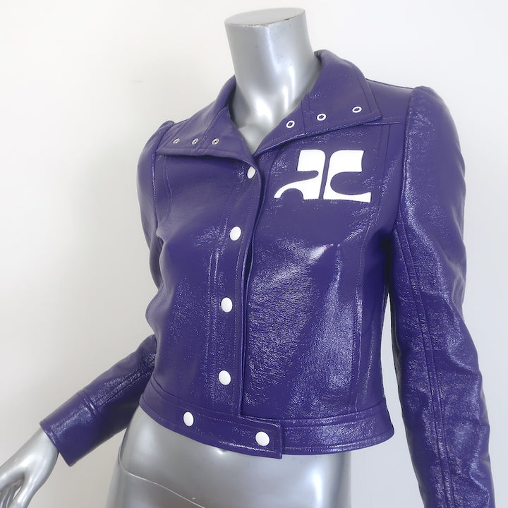 Courreges Re-Edition Vinyl Jacket Purple Size 36