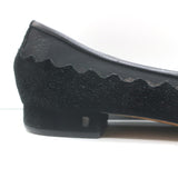 Chloe Scalloped Suede & Mesh Flats Black Size 35