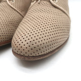 Fendi Perforated Lace-Up Oxfords Beige Leather Size 38.5