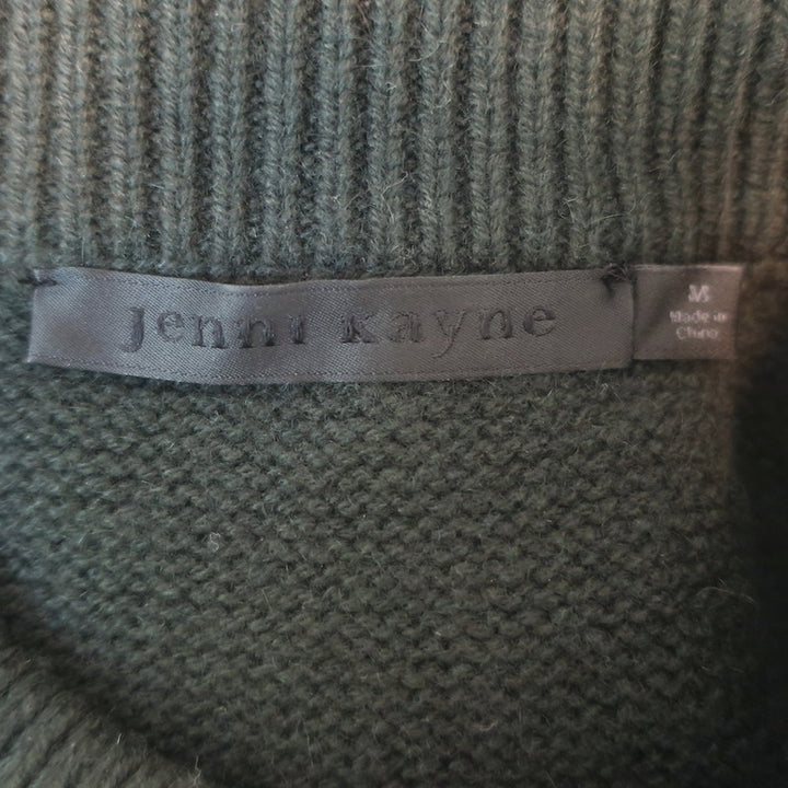 Jenni Kayne Cashmere Oversized Crewneck Sweater Dark Forest Green Size Medium
