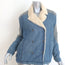Free People Embroidered Denim Sherpa Jacket Blue Size Extra Small