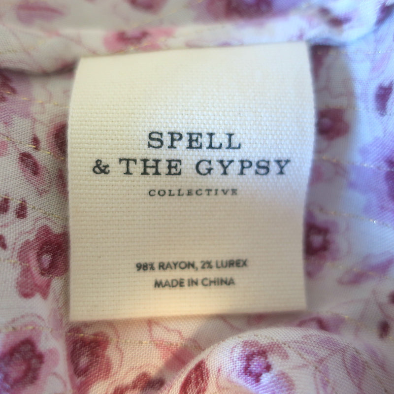 Spell &amp; The Gypsy Collective Winona Midi Dress Berry Floral Size Extra Small