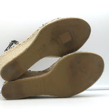 Valentino Rockstud Double Espadrille Wedge Sandals Black Leather Size 41