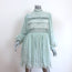 Zimmermann Long Sleeve Mini Dress Light Blue Guipure Lace & Chiffon Size 3