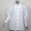GANNI Ruffle Collar Shirt White Cotton Size 36 Long Sleeve Blouse