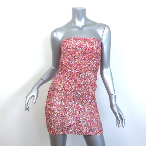 retrofete pink dress Retrofete Heather Strapless Sequined Mini Dress Pink Multi Size 2 NEW –  Celebrity Owned