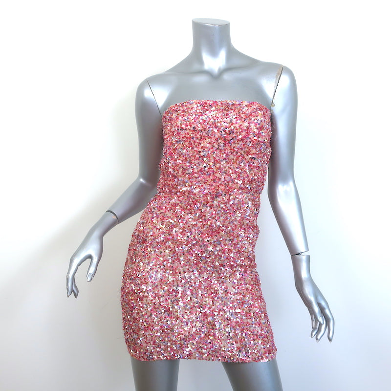 Retrofete Heather Strapless Sequined Mini Dress Pink Multi Size 2 NEW Celebrity Owned Retrofete Heather Strapless Sequined Mini Dress Pink Multi Size 2 NEW Celebrity Owned