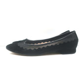Chloe Scalloped Suede & Mesh Flats Black Size 35