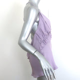 KHAITE Vita Open-Back Top Lavender Ruffled Silk Size Large NEW