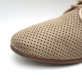 Fendi Perforated Lace-Up Oxfords Beige Leather Size 38.5