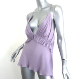 KHAITE Vita Open-Back Top Lavender Ruffled Silk Size Large NEW