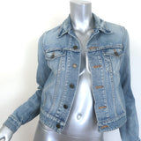 Saint Laurent Love-Embroidered Jean Jacket Classic Blue Denim Size Medium