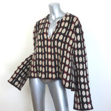 KHAITE Willow Cashmere Jacquard Sweater Burgundy/Beige Size Large