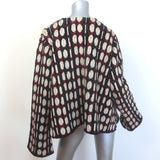 KHAITE Willow Cashmere Jacquard Sweater Burgundy/Beige Size Large