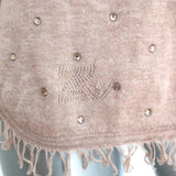 Zadig & Voltaire Riviera Rhinestone Cashmere Sweater Blush Size Extra Small NEW