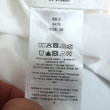 GANNI Ruffle Collar Shirt White Cotton Size 36 Long Sleeve Blouse