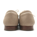 Fendi Perforated Lace-Up Oxfords Beige Leather Size 38.5