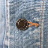 Saint Laurent Love-Embroidered Jean Jacket Classic Blue Denim Size Medium