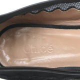 Chloe Scalloped Suede & Mesh Flats Black Size 35