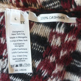 KHAITE Willow Cashmere Jacquard Sweater Burgundy/Beige Size Large