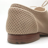 Fendi Perforated Lace-Up Oxfords Beige Leather Size 38.5