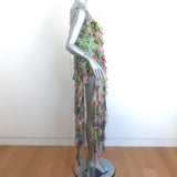 Dries Van Noten Asymmetric Ruffle Top Multicolor Printed Chiffon Size 40 NEW