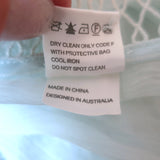 Zimmermann Long Sleeve Mini Dress Light Blue Guipure Lace & Chiffon Size 3