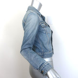 Saint Laurent Love-Embroidered Jean Jacket Classic Blue Denim Size Medium