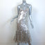 Veronica Beard Mykola Sequined Midi Dress Silver Size 0 NEW