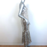 Veronica Beard Mykola Sequined Midi Dress Silver Size 0 NEW