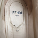 Fendi Perforated Lace-Up Oxfords Beige Leather Size 38.5