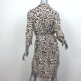 L'Agence Stella Shirtdress Leopard Print Silk Size Medium Belted Mini Dress