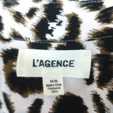 L'Agence Stella Shirtdress Leopard Print Silk Size Medium Belted Mini Dress