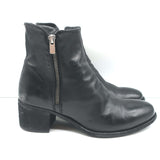 Officine Creative Denner Side-Zip Ankle Boots Black Leather Size 39.5