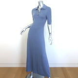 Rosetta Getty Polo Dress Blue Wool-Cashmere Size Extra Small