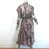 Zimmermann Tempest Frolic Tie-Neck Maxi Dress Floral Print Chiffon Size 1