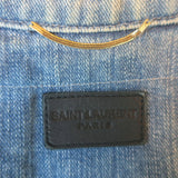 Saint Laurent Love-Embroidered Jean Jacket Classic Blue Denim Size Medium